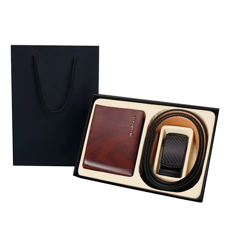 Men's Black Leather Belt & Wallet Set - Image 5