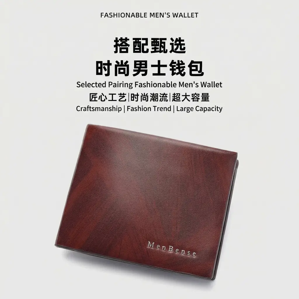 Men's Black Leather Belt & Wallet Set — feature 10