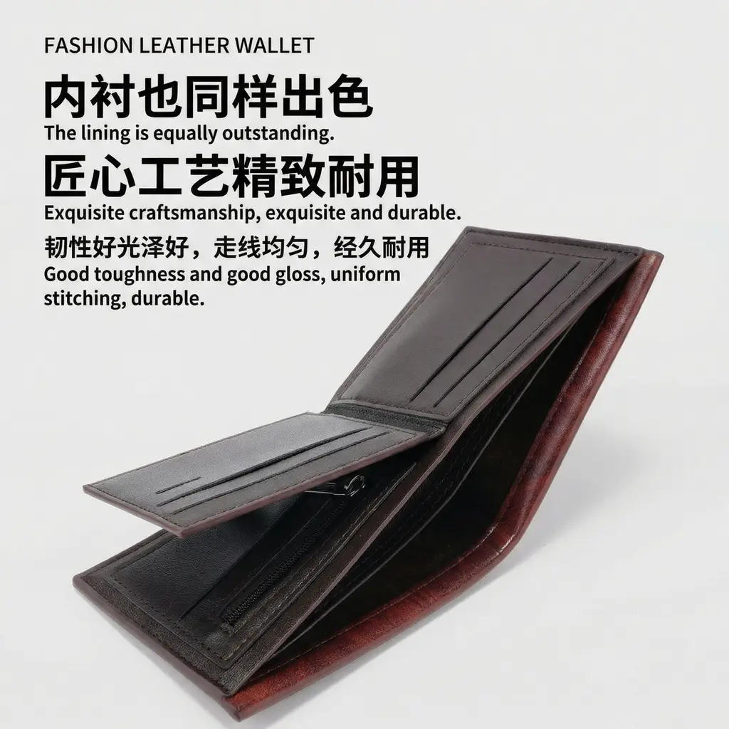 Men's Black Leather Belt & Wallet Set — feature 12