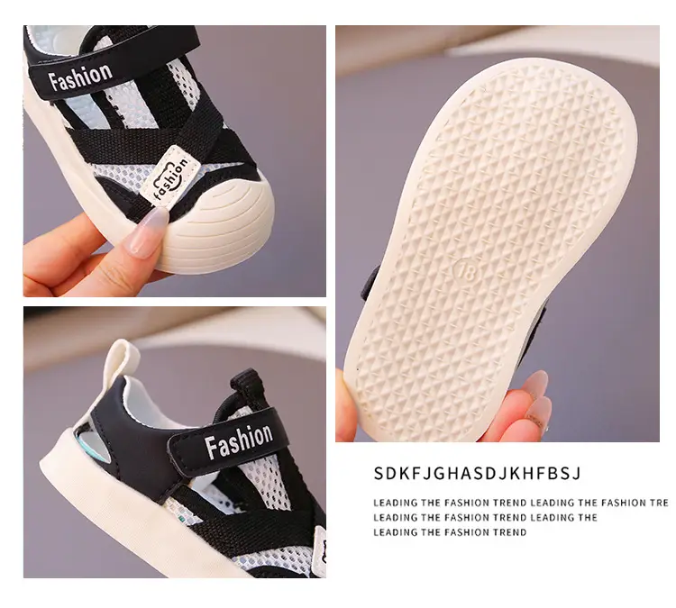 Baby's Casual Strap Sandals Brown White Soft Soles β feature 2
