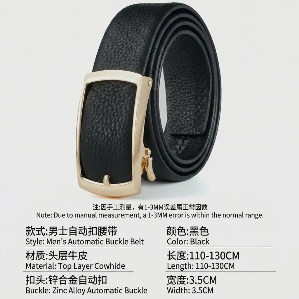 Men's Automatic Buckle Belt Wallet Gift Box — feature 14