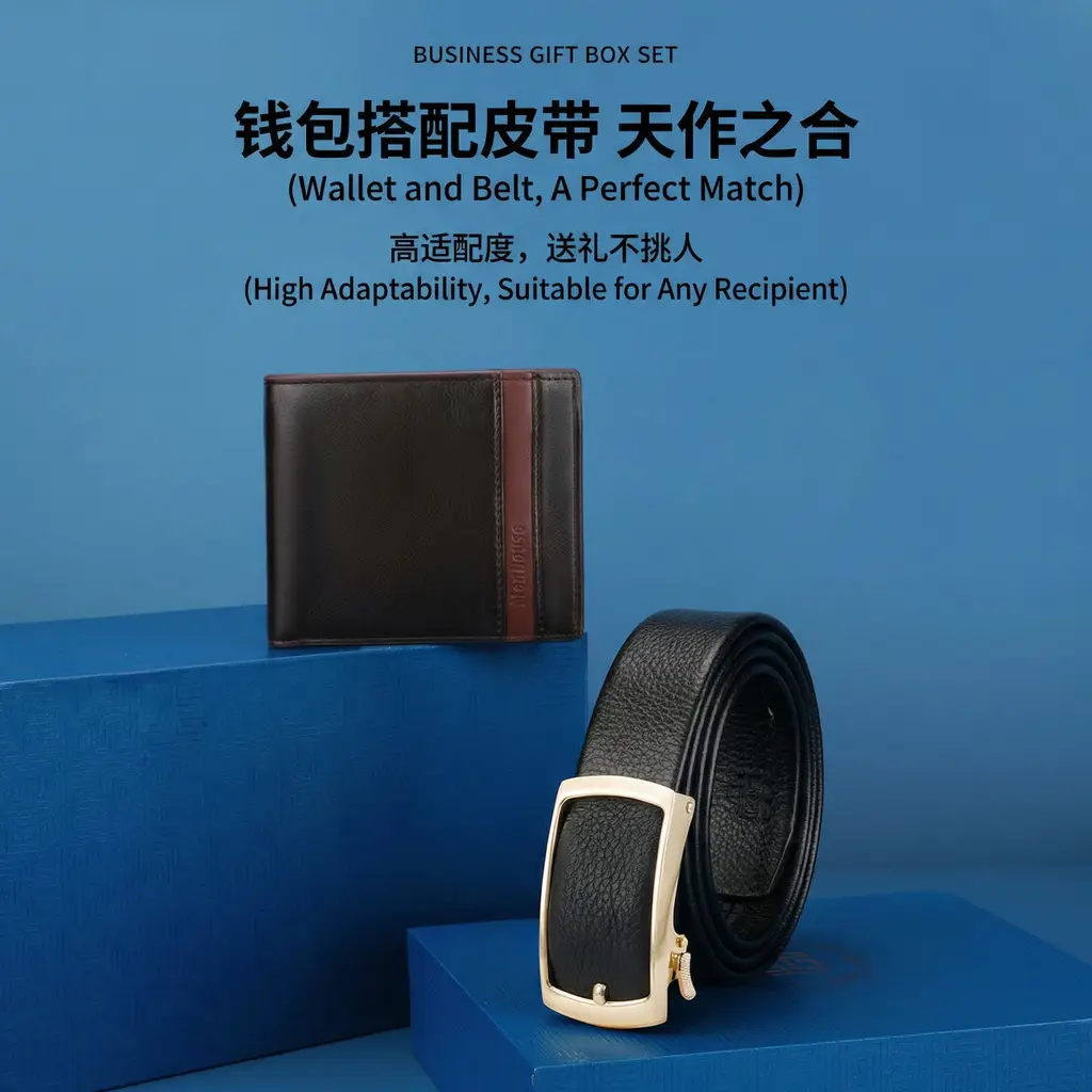 Men's Automatic Buckle Belt Wallet Gift Box — feature 3