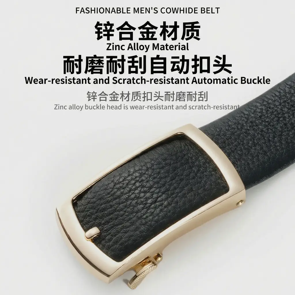 Men's Automatic Buckle Belt Wallet Gift Box — feature 7