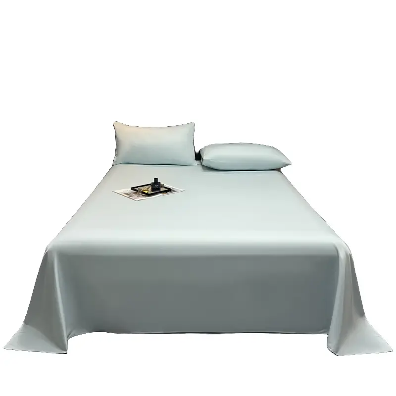 Summer Cool Ice Silk Bed Sheets Single Piece Buy Student Dormitory Single and Double Solid Color Quilt Light Luxury Bed Cover