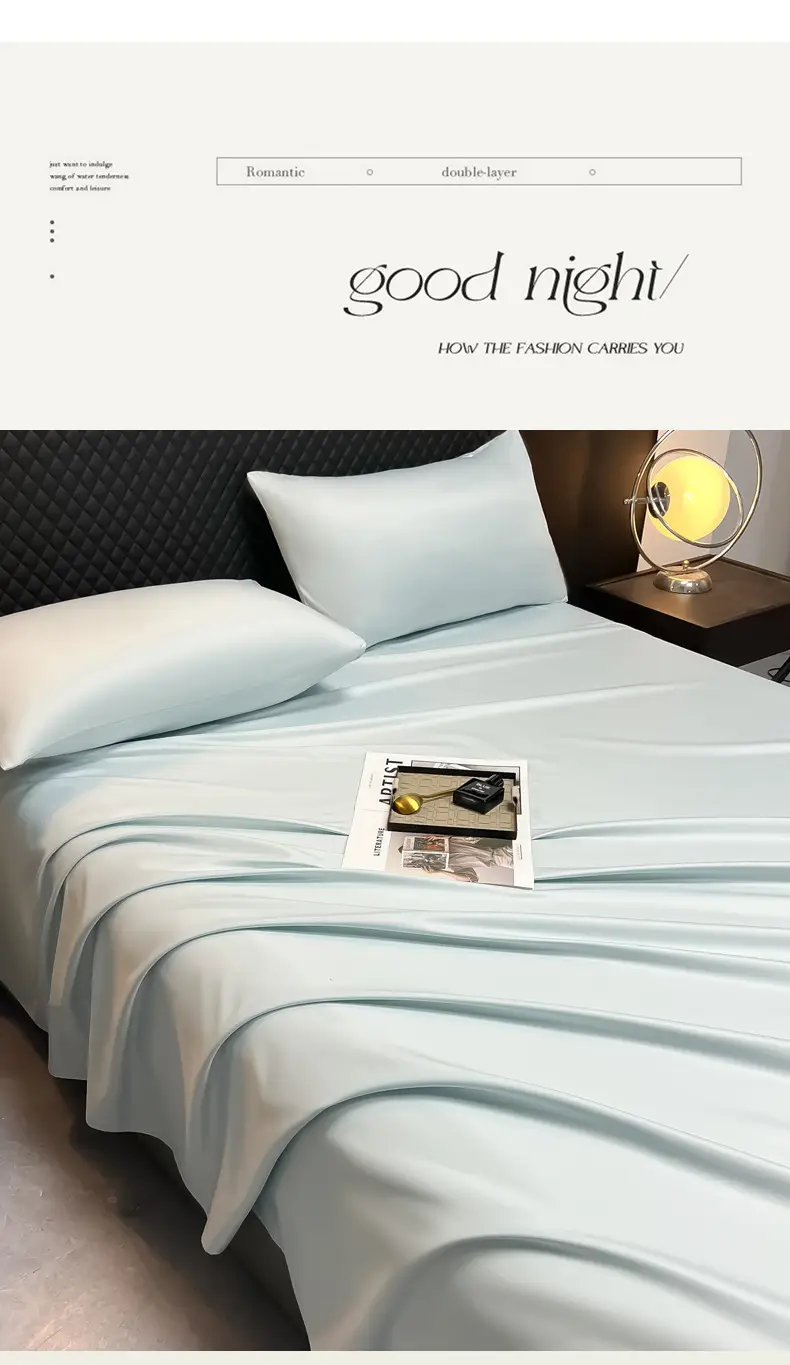 Summer Cool Ice Silk Bed Sheets Single Piece Buy Student Dormitory Single and Double Solid Color Quilt Light Luxury Bed Cover — feature 9