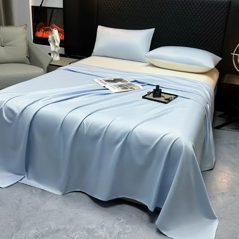Summer Cool Ice Silk Bed Sheets Single Piece Buy Student Dormitory Single and Double Solid Color Quilt Light Luxury Bed Cover