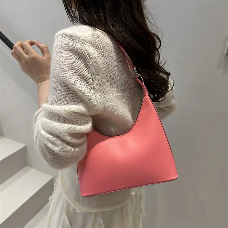 White Leather Shoulder Bag with Silver Handle for Women - Image 10
