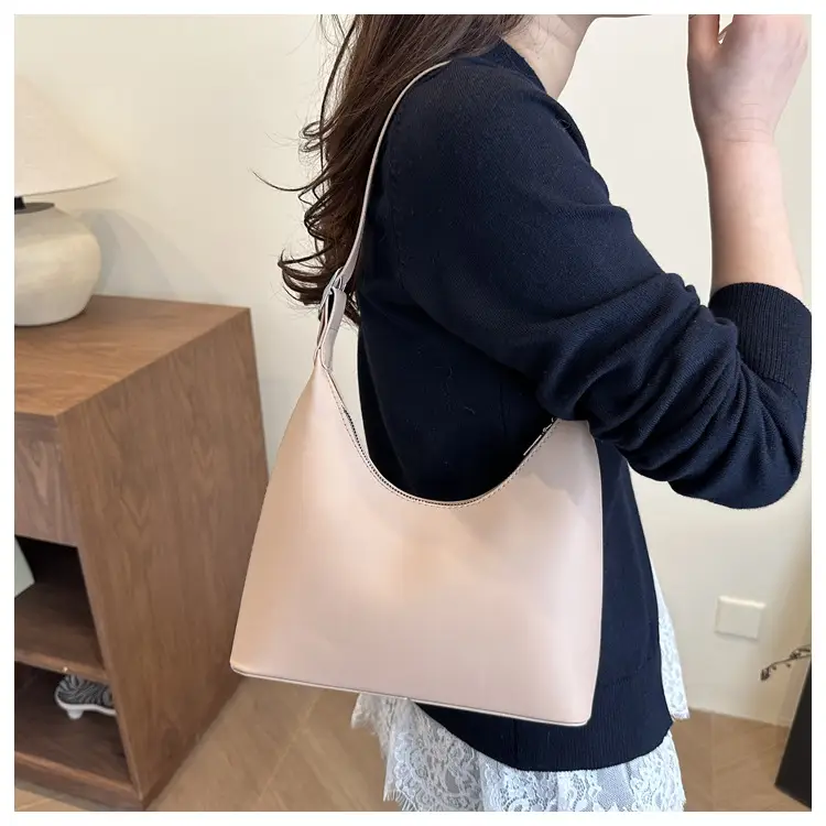 White Leather Shoulder Bag with Silver Handle for Women — feature 11