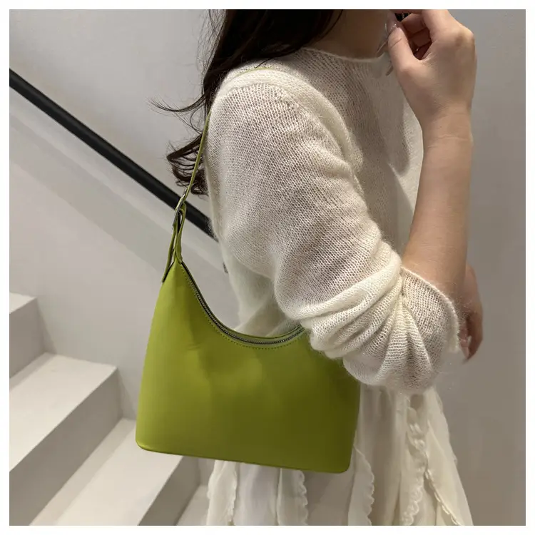 White Leather Shoulder Bag with Silver Handle for Women — feature 18