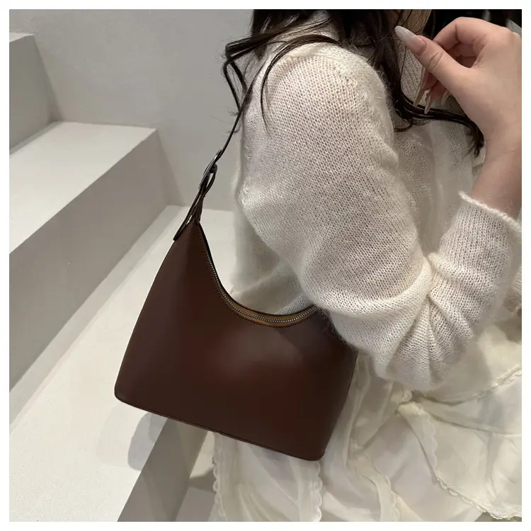 White Leather Shoulder Bag with Silver Handle for Women — feature 19