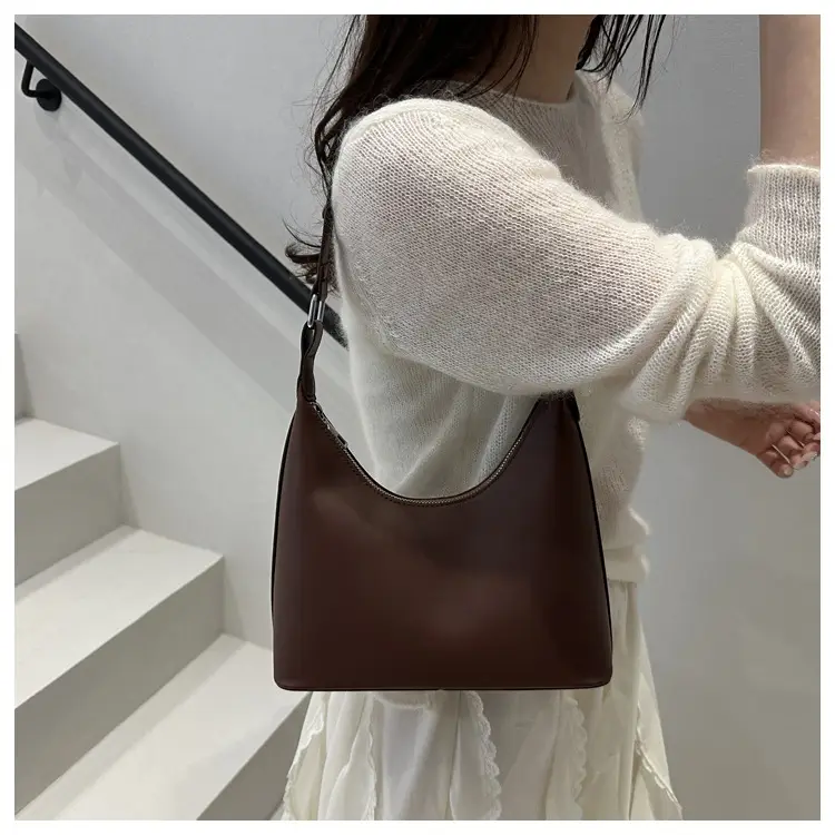White Leather Shoulder Bag with Silver Handle for Women — feature 21
