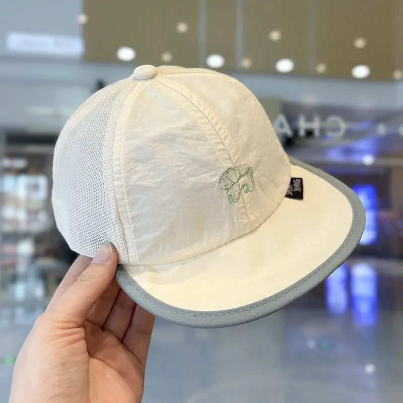 Baby Cap Sunscreen Mesh Breathable Beige - Image 3