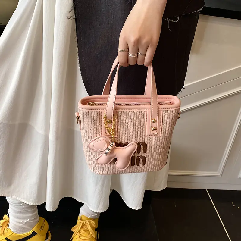 Women's Letter Bag with Glitter & Gold Plated Handles