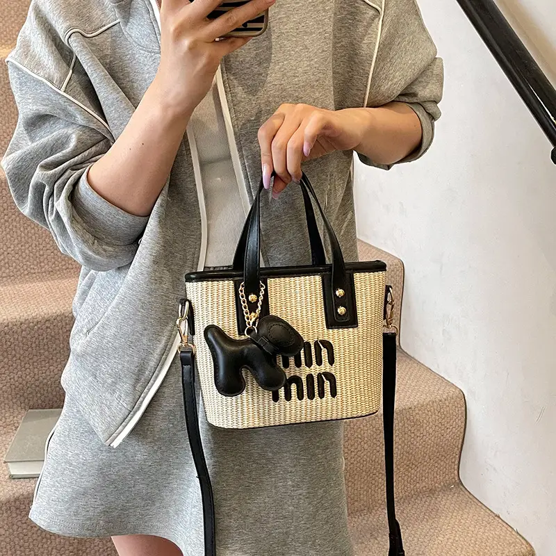 Women's Letter Bag with Glitter & Gold Plated Handles