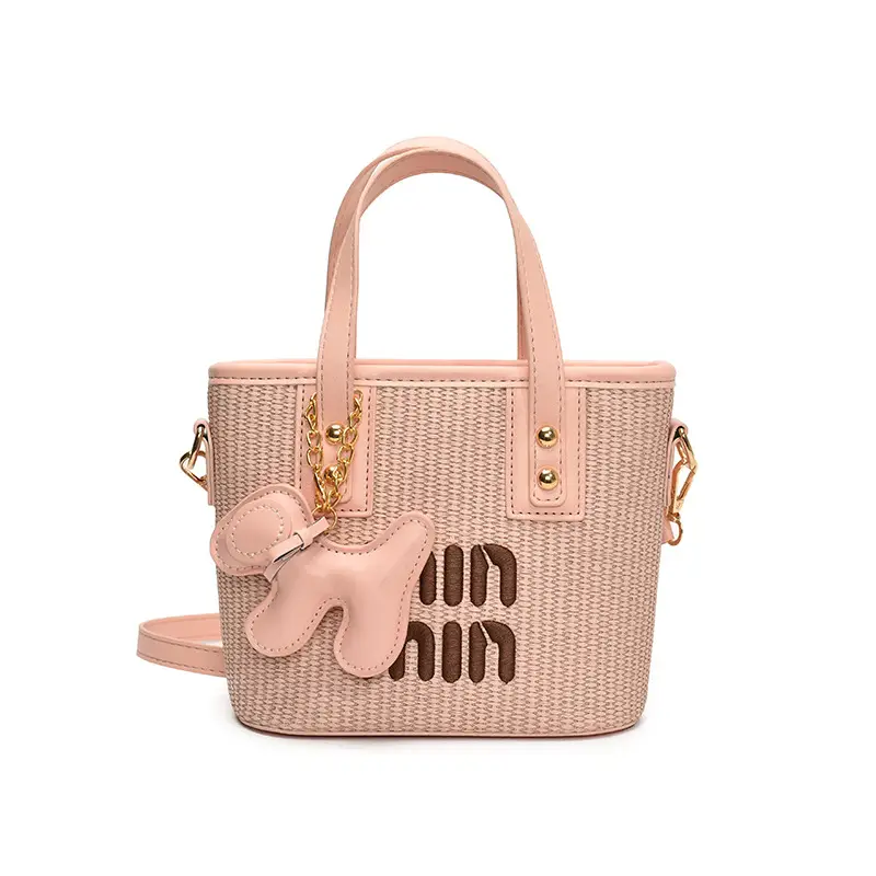 Women's Letter Bag with Glitter & Gold Plated Handles