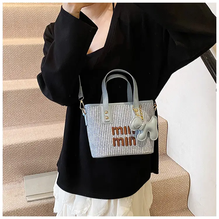 Women's Letter Bag with Glitter & Gold Plated Handles — feature 12