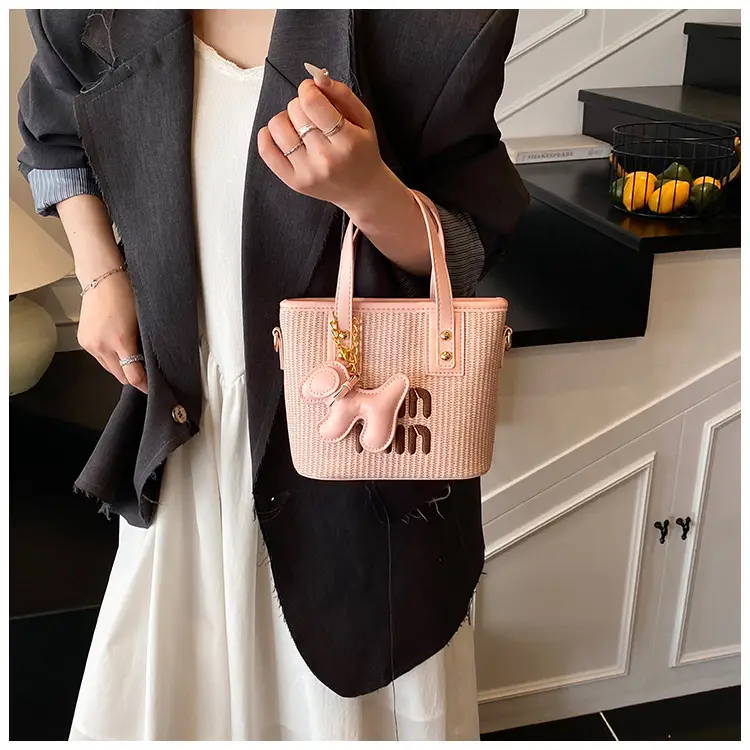 Women's Letter Bag with Glitter & Gold Plated Handles — feature 15