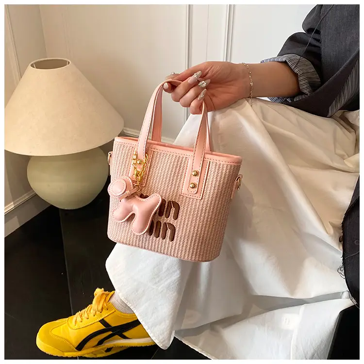 Women's Letter Bag with Glitter & Gold Plated Handles — feature 17