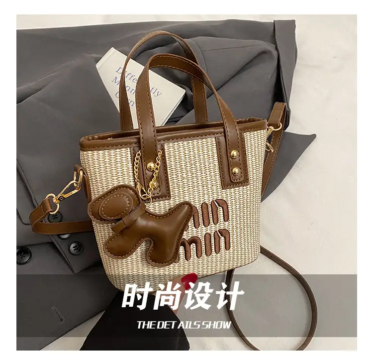 Women's Letter Bag with Glitter & Gold Plated Handles — feature 7