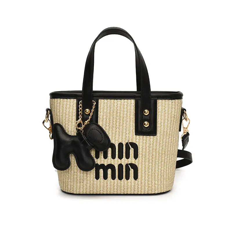 Women's Letter Bag with Glitter & Gold Plated Handles
