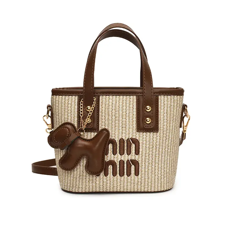 Women's Letter Bag with Glitter & Gold Plated Handles