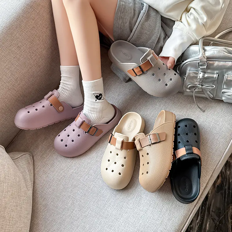 Non-slip Thick-soled Hole Shoes Women's 2025 Summer New Style Home Shoes for Stomp Feeling Outwear Two-wear Simple Sandals for Men - Image 9