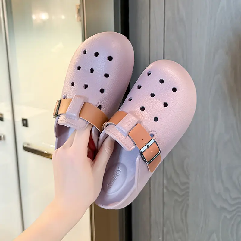 Non-slip Thick-soled Hole Shoes Women's 2025 Summer New Style Home Shoes for Stomp Feeling Outwear Two-wear Simple Sandals for Men - Image 2