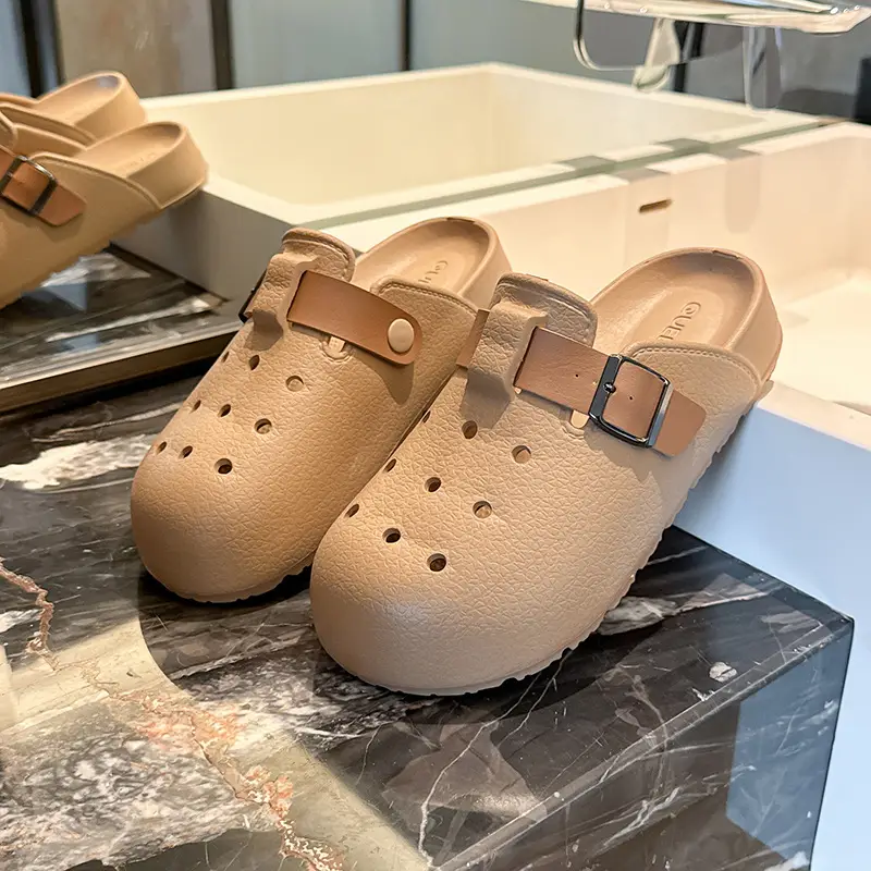 Non-slip Thick-soled Hole Shoes Women's 2025 Summer New Style Home Shoes for Stomp Feeling Outwear Two-wear Simple Sandals for Men - Image 4