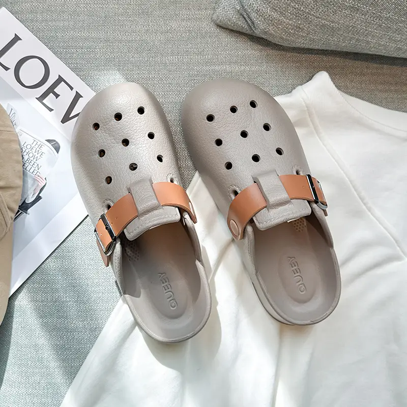 Non-slip Thick-soled Hole Shoes Women's 2025 Summer New Style Home Shoes for Stomp Feeling Outwear Two-wear Simple Sandals for Men - Image 5
