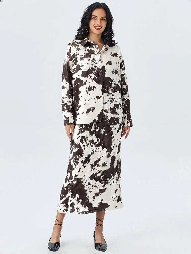 Women's Spring Animal Print Ankle Skirt Suit - Image 4
