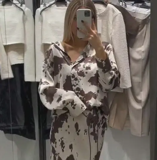 Women's Spring Animal Print Ankle Skirt Suit — feature 9