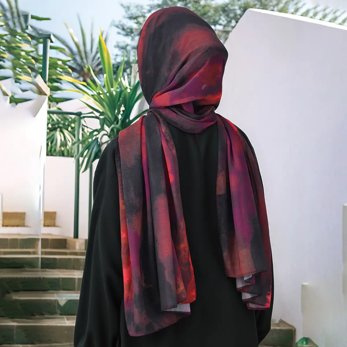 Cross-border Digital Printed Chiffon Scarf for Muslim Ladies - Image 4
