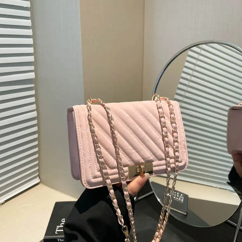 Pink Chain Crossbody Bag for Women 2025 Spring - Image 5