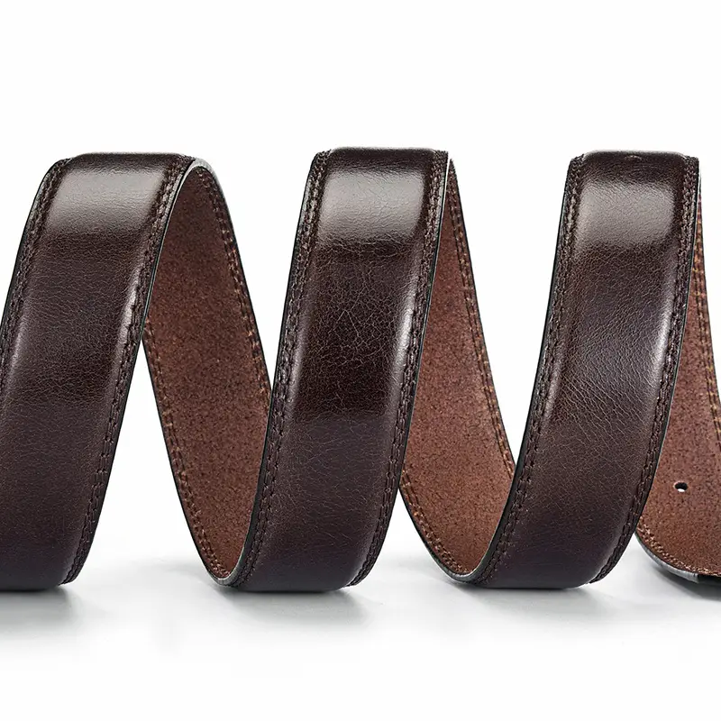 Men's Genuine Leather Retro Buckle Belt Brown - Image 6