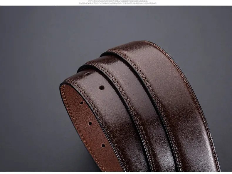 Men's Genuine Leather Retro Buckle Belt Brown — feature 9