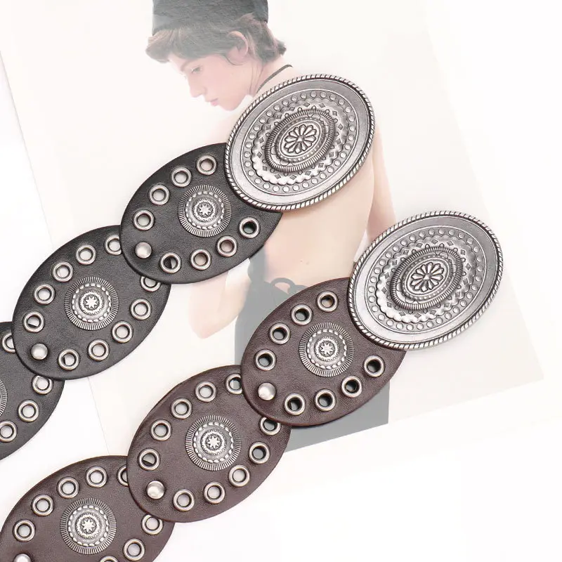 Oval Buckle Belt for Women Retro Dress Pants Decorative Belt - Image 4