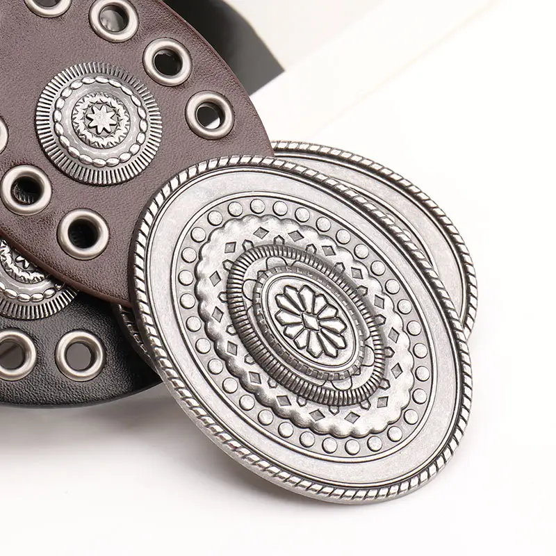 Oval Buckle Belt for Women Retro Dress Pants Decorative Belt - Image 5