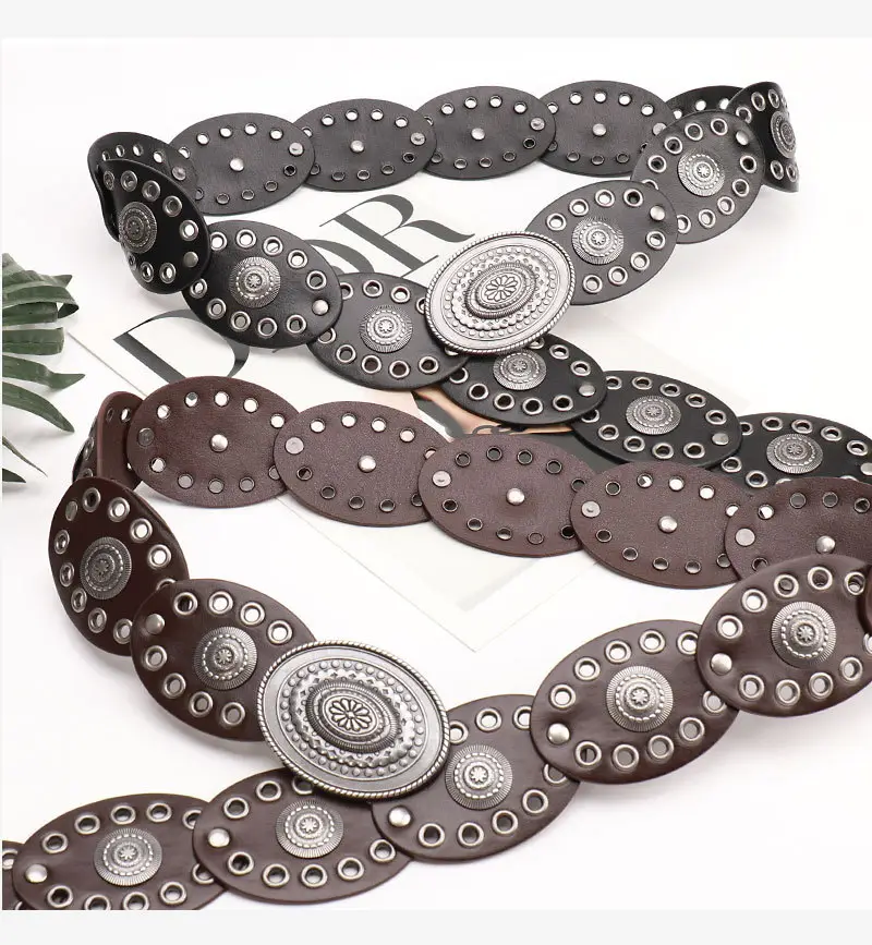 Oval Buckle Belt for Women Retro Dress Pants Decorative Belt — feature 33