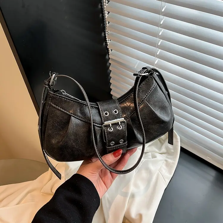 Black Retro Armpit Bag for Women 2025 - Image 5