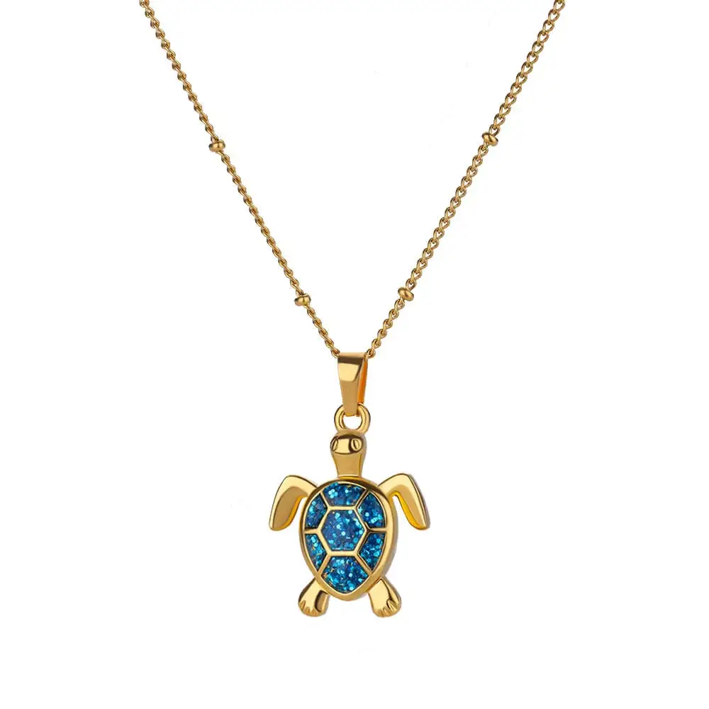 Gold Turtle Zircon Necklace for Women - Image 10