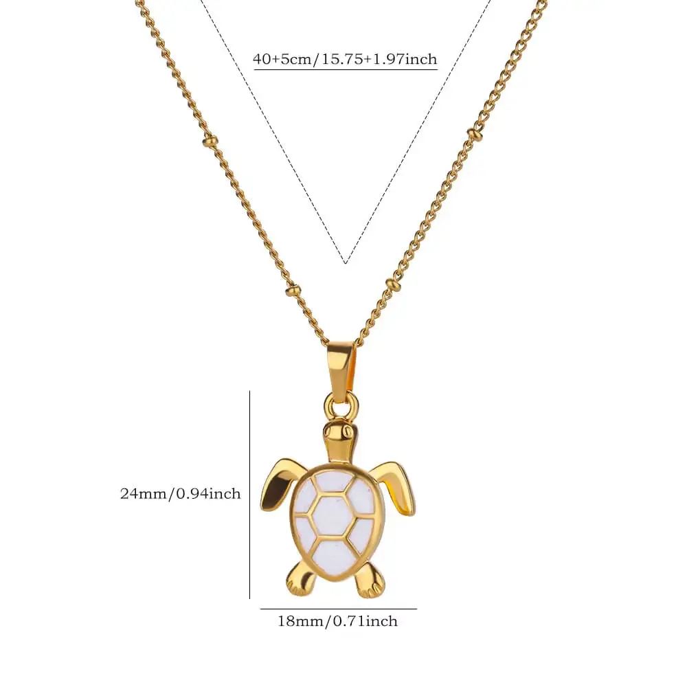 Gold Turtle Zircon Necklace for Women β feature 17