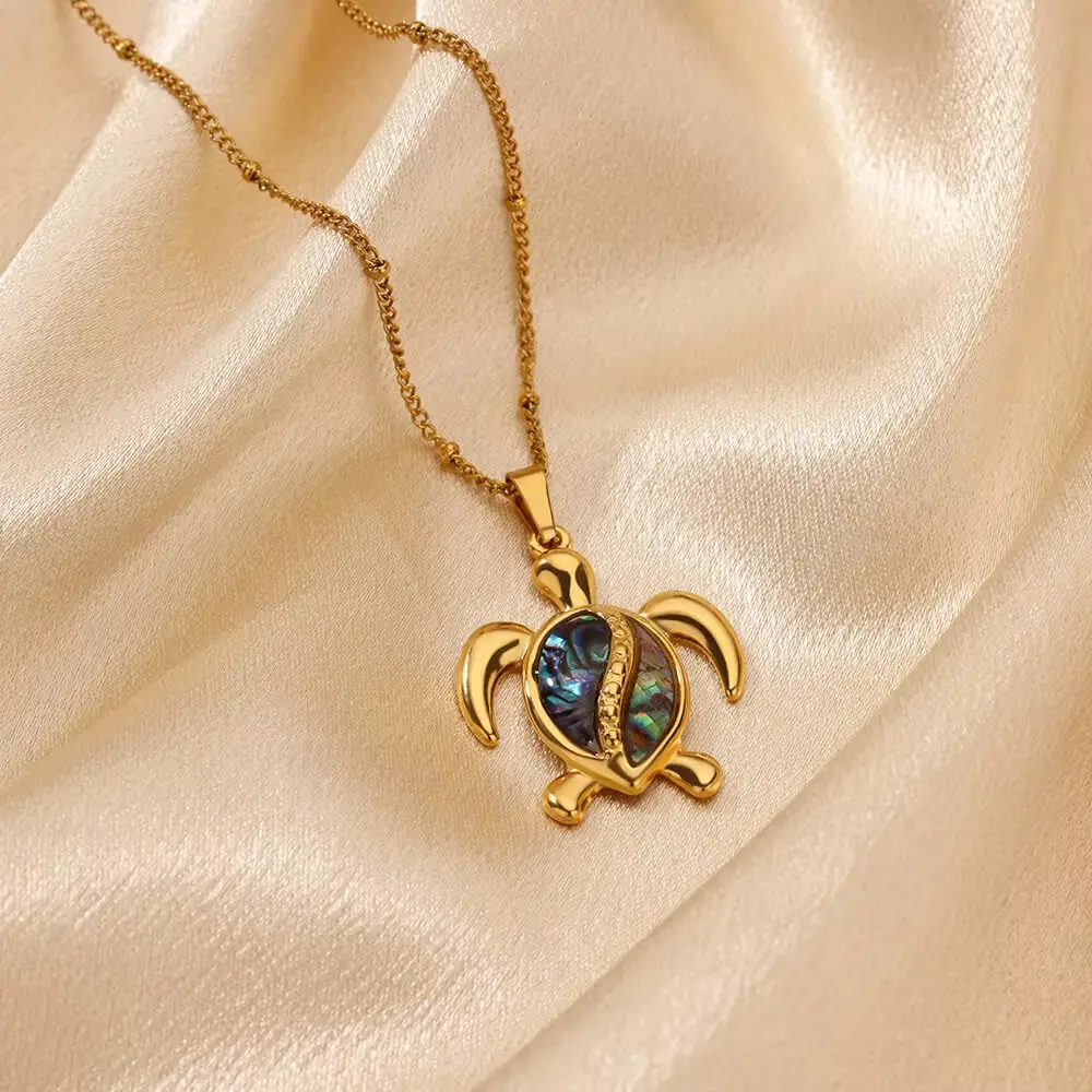 Gold Turtle Zircon Necklace for Women β feature 20