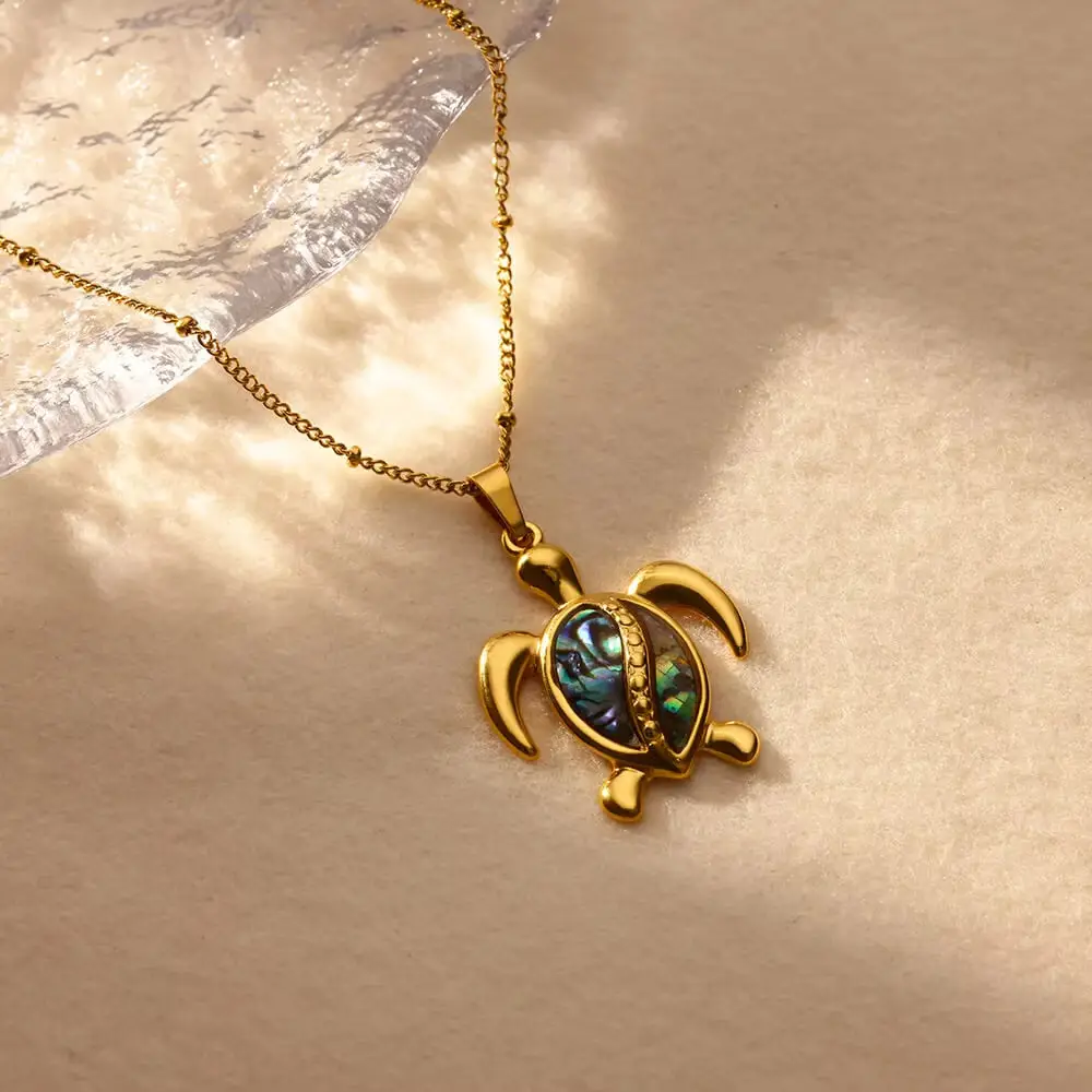 Gold Turtle Zircon Necklace for Women β feature 23