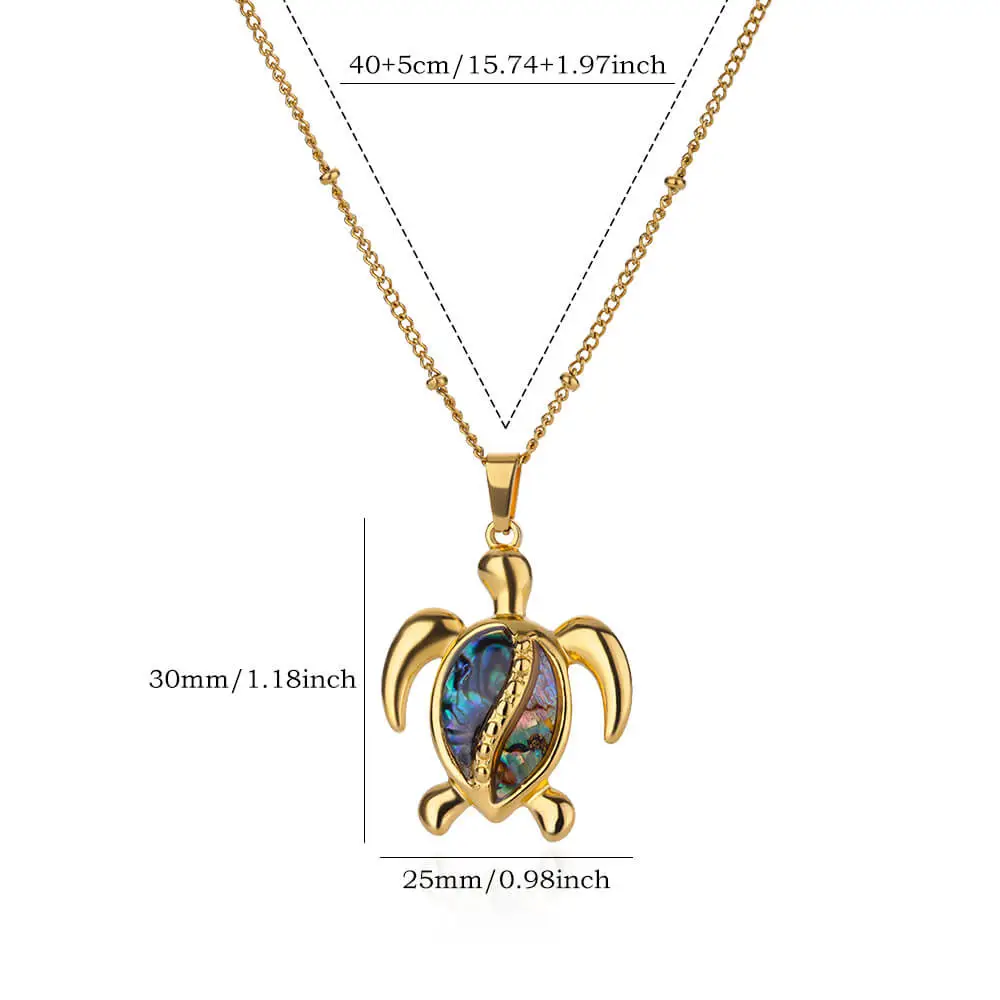 Gold Turtle Zircon Necklace for Women β feature 25