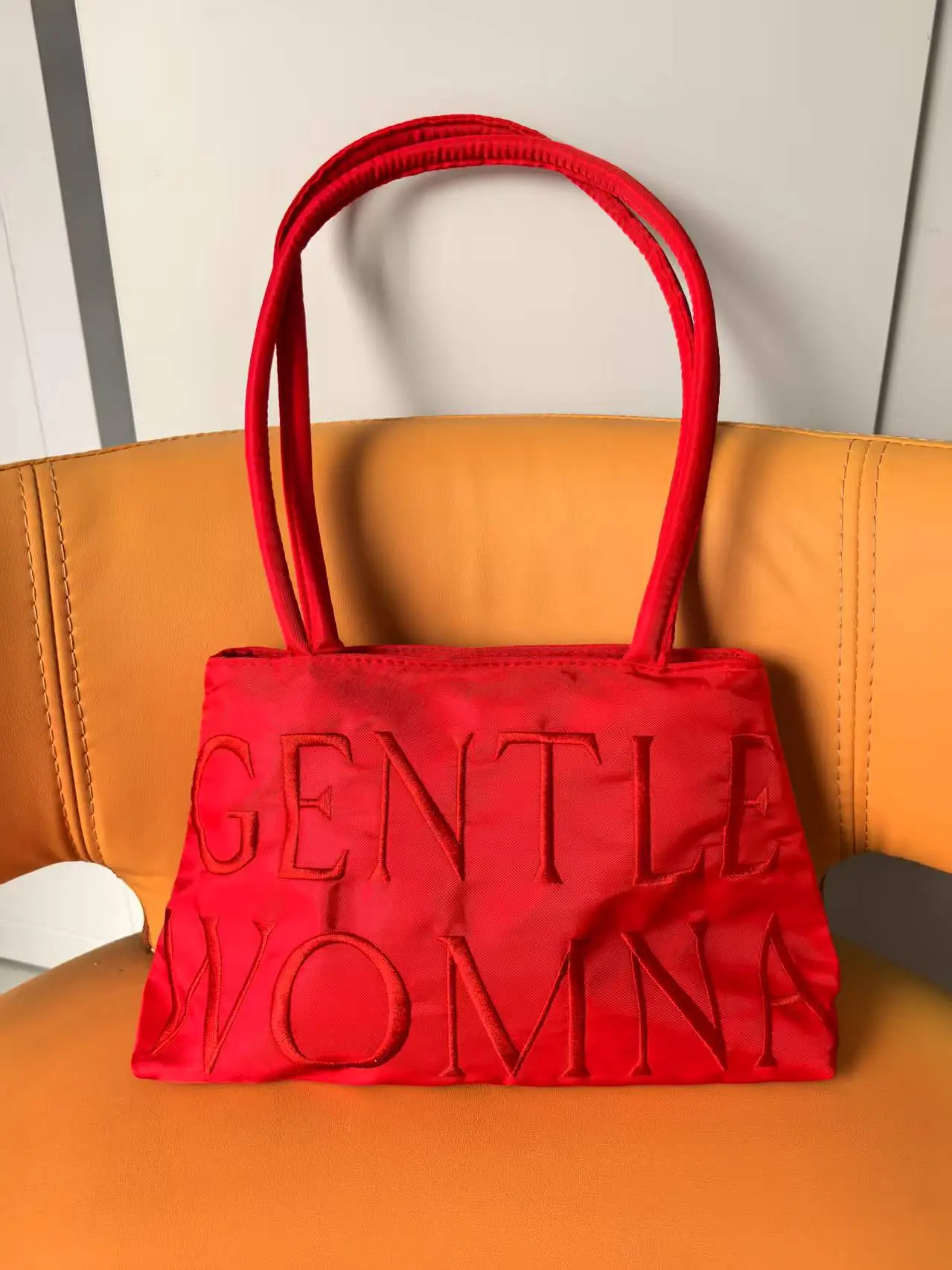 Red Satin Embroidered Shoulder Bag for Women - Image 4