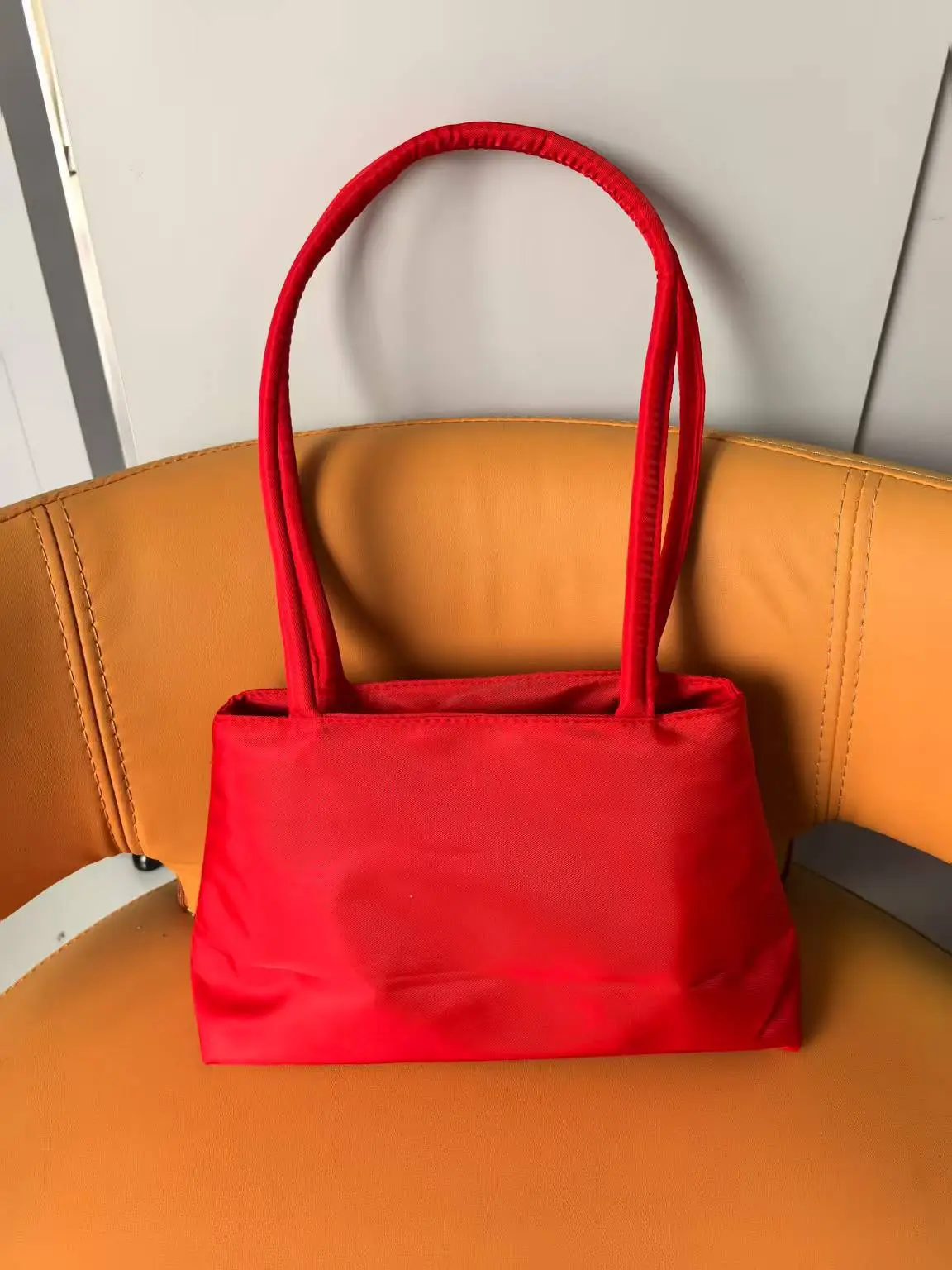 Red Satin Embroidered Shoulder Bag for Women - Image 5