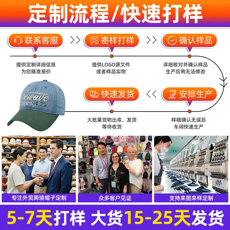 New Cross-Border Embroidered Denim Cap Beige - Image 5