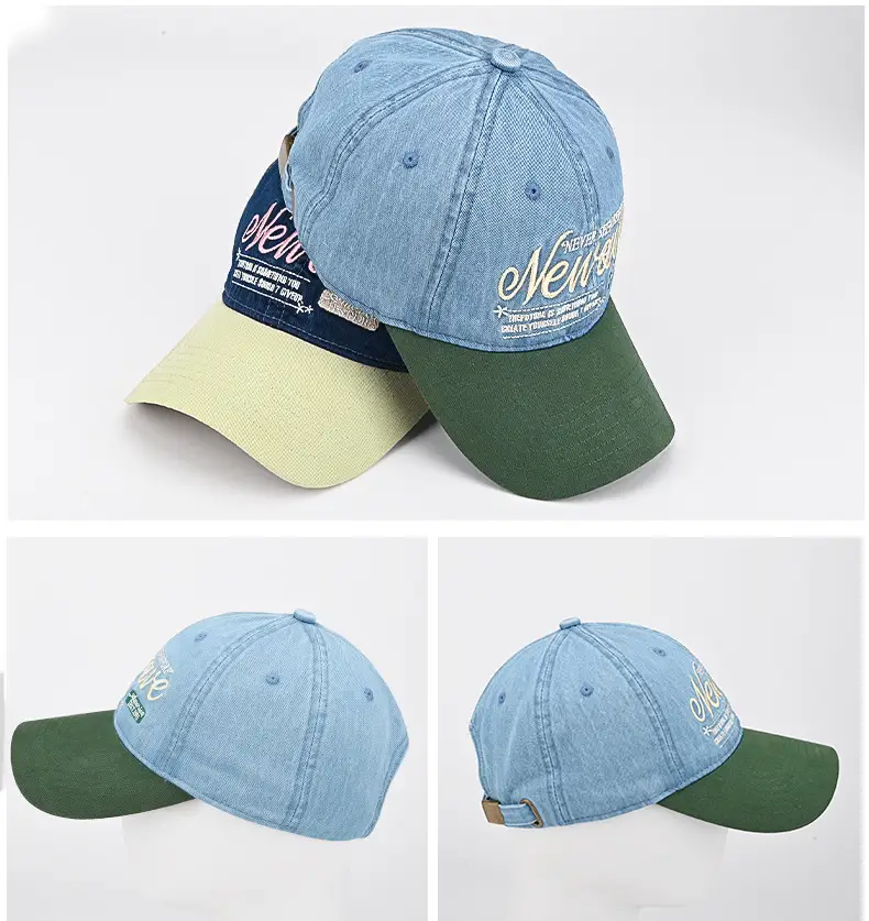 New Cross-Border Embroidered Denim Cap Beige — feature 13
