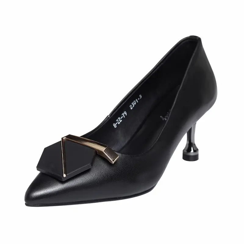 Women Pointed Leather Stiletto Heels Spring 2025 - Image 5