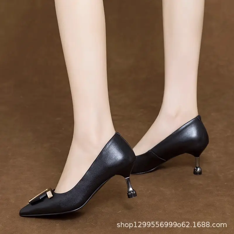 Women Pointed Leather Stiletto Heels Spring 2025 — feature 3